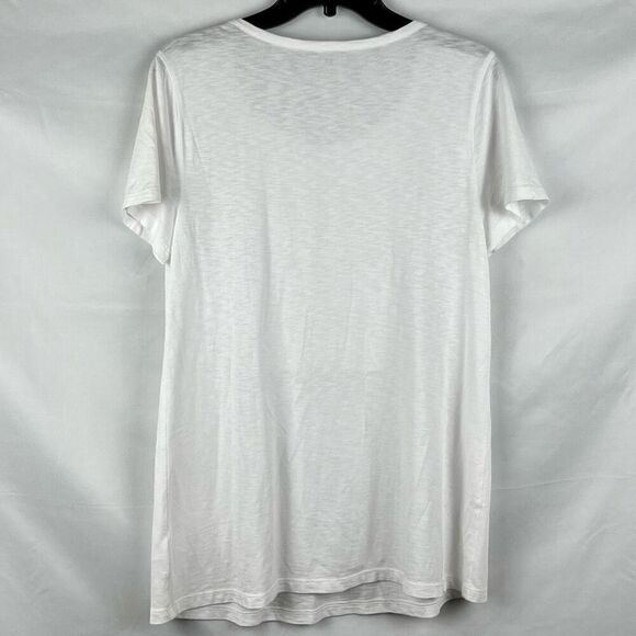 Talbots White Embroidered T-Shirt Medium - Picture 3 of 10